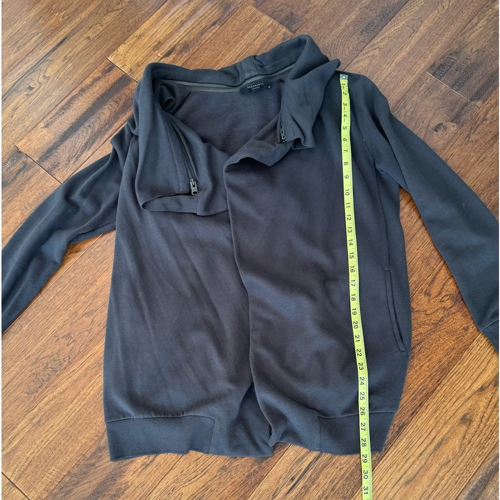 AllSaints cardigan with beautiful collar detail in deep charcoal gray size M - Picture 5 of 10